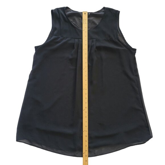 Glorystar Women's Sheer Lined Dress Tunic Top Sleeveless Black Polyester XXL - Picture 8 of 10